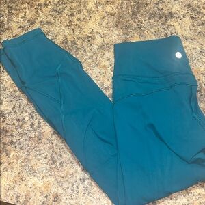 Lululemon Teal High-Waist Athletic Leggings